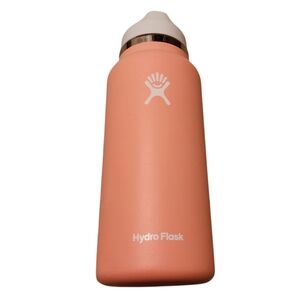Hydro Flask 32 oz Pink/White Wide Mouth Water Bottle with Flex Straw Cap